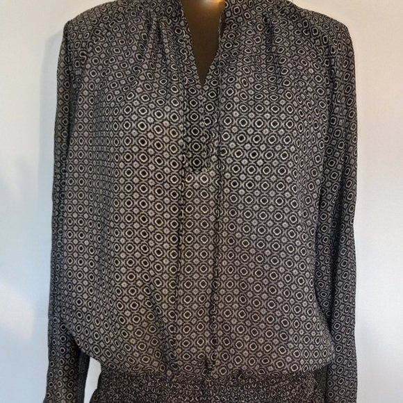 100% pure silk, tiered, boho above-knee dress - Picture 6 of 16